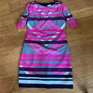 Eliza J Geometric Design Fitted Dress